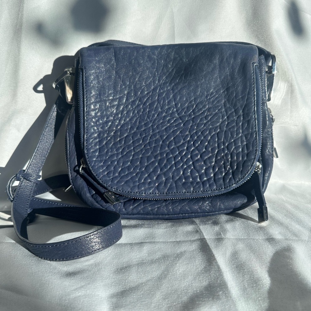 Vince Camuto Bailey Blue Leather Crossbody Bag